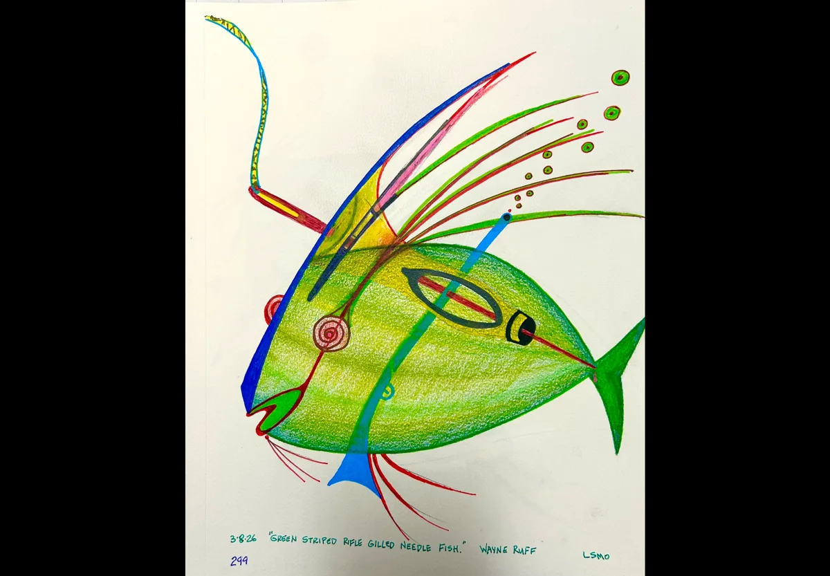 Green Striped Rifle Gilled Needle Fish
