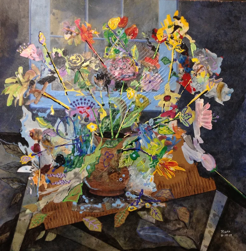 Flowers on a Table in Front of a Window